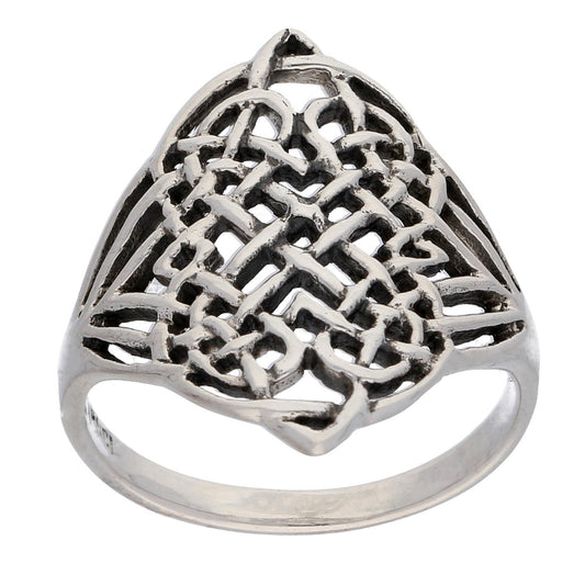 Four Point Celtic Shield Knot Sterling Silver Ring