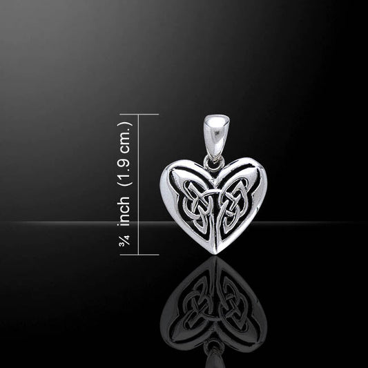 Celtic Knot Celtic Knot Eternal Heart Sterling Silver Pendant 18" Chain Necklace - Silver Insanity