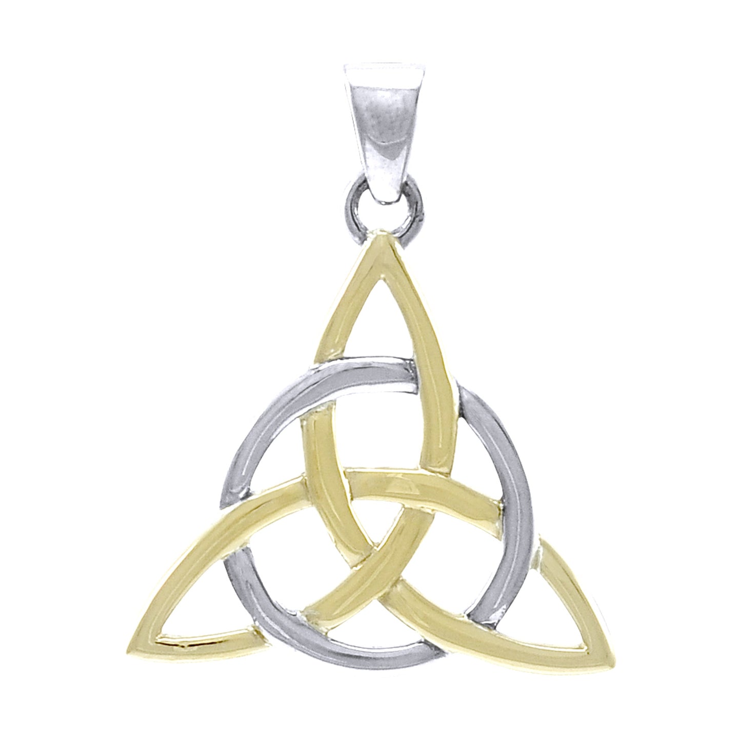 Sterling Silver and Gold-Overlay Large Triquetra Celtic Knot Pendant