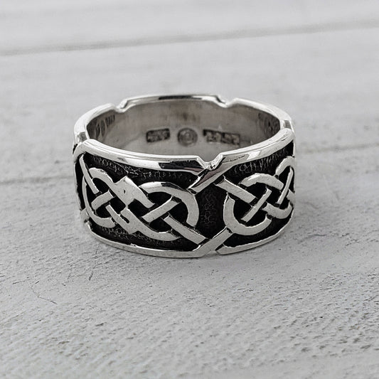 Kells Knotwork Band Sterling Silver Celtic Ring