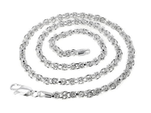 Sterling Silver Byzantine 3mm Chain Necklace - Silver Insanity