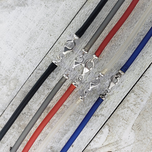 Rubber Cord ~ Sterling Silver Necklace