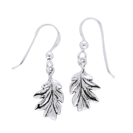 Mighty Oak Leaves - Secrets of the Wood Sterling Silver Tree Leaf Earrings - Silver Insanity