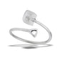 Small Sterling Silver Adjustable Shovel Ring