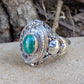 Medieval Eye - Gemstone Poison Box Locket Ring in Sterling Silver