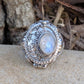 Medieval Eye - Gemstone Poison Box Locket Ring in Sterling Silver