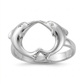 Polished studio photo of the dolphin heart ring