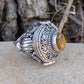 Medieval Eye - Gemstone Poison Box Locket Ring in Sterling Silver