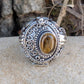 Medieval Eye - Gemstone Poison Box Locket Ring in Sterling Silver