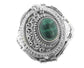 Genuine Malachite and Sterling Silver Medieval Poison Box Locket Ring - Silver Insanity