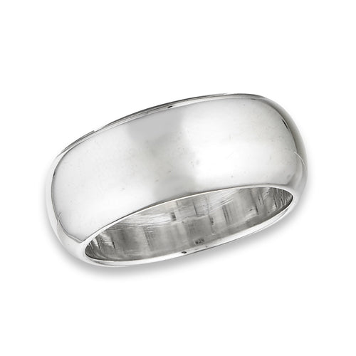 Solid Sterling Silver 8mm Wedding Band Ring - Silver Insanity