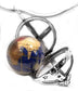 Sterling Silver Multi-Stone Caged Earth Globe Pendant - Silver Insanity