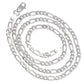 Diamond-Cut 6mm Wide Sterling Silver Figaro Chain Necklace Italian - Silver Insanity