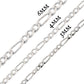 Diamond-Cut 6mm Wide Sterling Silver Figaro Chain Necklace Italian - Silver Insanity