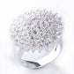 Sparkling Flower Cluster 6cttw White CZ Sterling Silver Cocktail Ring - Silver Insanity