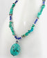 Genuine Turquoise and Blue Lapis Gemstone Sterling Silver 18" Necklace - Silver Insanity