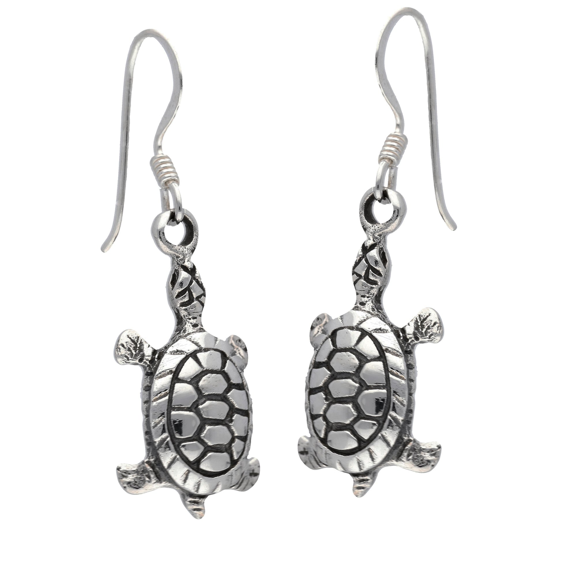 New Sterling Silver Turtle or Tortoise Hook Earrings - Silver Insanity