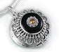 Sterling Silver Black Agate Brass Shield Poison Locket Pendant - Silver Insanity