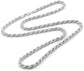 Diamond-Cut Rope Chain, 5mm Thick, Anti-Tarnish Sterling Silver