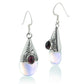 Sterling Silver Loose Opalescent Glass Garnet Earrings - Silver Insanity