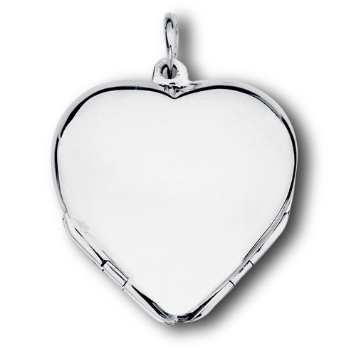 Sterling Silver Four 4 Panel Heart Photo Locket Pendant - Silver Insanity