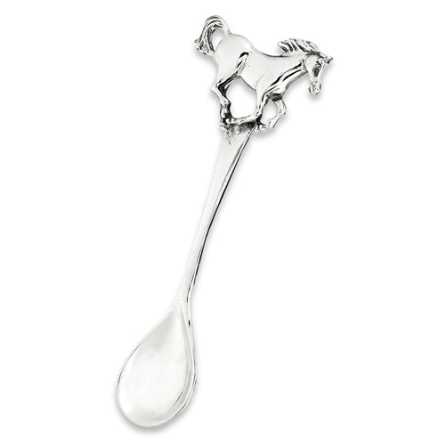 Unusual Running HORSE Sterling Silver Salt Spoon - Silver Insanity