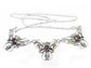 Unique Sterling Silver Genuine Garnet Butterfly Necklace - 17" - Silver Insanity