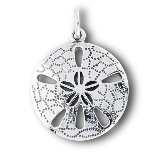 New Sterling Silver Beach Sand Dollar Pendant or Charm - Silver Insanity