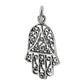 Sterling Silver Filigree Hamsa - Hand of Fatima Charm Pendant - Silver Insanity