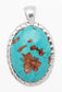 Sterling Silver Millefiori Blue Brown Sparkles Pendant - Silver Insanity