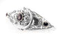 Medieval GARNET Sterling Silver Poison Cuff Bracelet - Silver Insanity