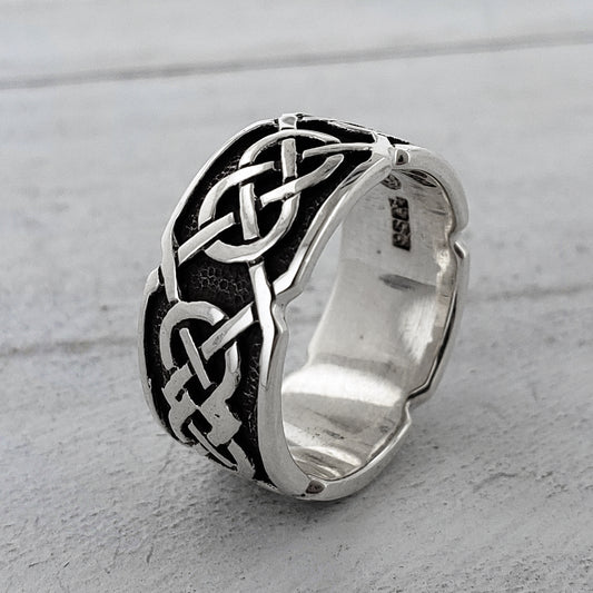 Kells Knotwork Band ~ Sterling Silver Celtic Ring