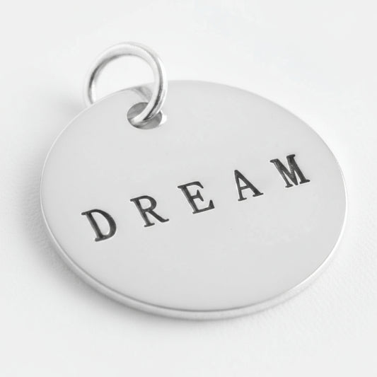 DREAM Inspirational Sterling Silver Charm 18" Necklace - Silver Insanity