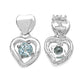 Blue Topaz Sterling Silver Hearts Post Stud Earrings - Silver Insanity