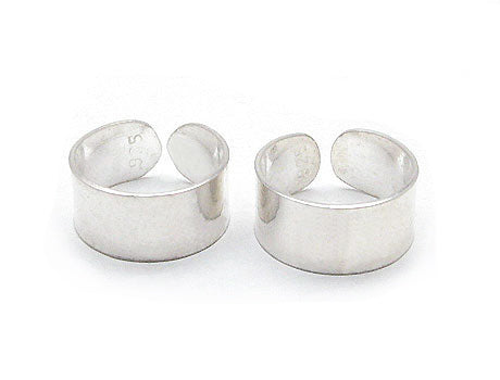 Sterling Silver Plain High Polish Huggie Ear Cuff Pair Earrings - Silver Insanity