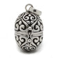 Filigree Egg Sterling Silver Poison Locket Prayer Box Pendant - Silver Insanity