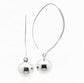 12mm Ball Drops Sterling Silver Shaped Ear Wire Hook Earrings - Silver Insanity