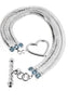 Sterling Silver Mesh Chain Blue Topaz Toggle Bracelet - Silver Insanity