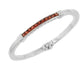 Channel Genuine Garnet Sterling Silver Bangle Bracelet - Silver Insanity