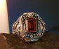 Sterling Silver Garnet Poison Box Locket Ring