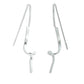 Long Curved Lightning Bolt Needleback Sterling Silver Earrings - Silver Insanity