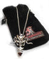 Gothic Silver-Plated Pewter Talisman Dragon Skull Pendant Necklace - Silver Insanity