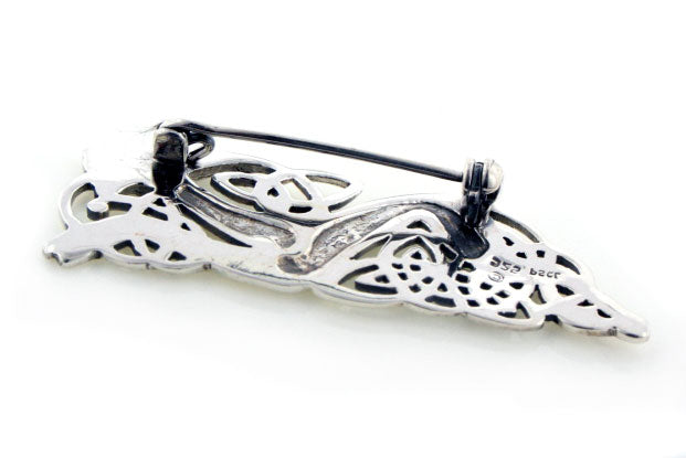 Sterling Silver Celtic Knot Wolf Animorphic Beast Pin Brooch - Silver Insanity