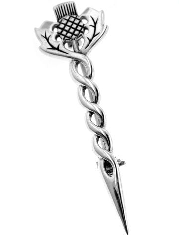 Sterling Silver Celtic Scottish Thistle Kilt Brooch or Cloak Pin - Silver Insanity