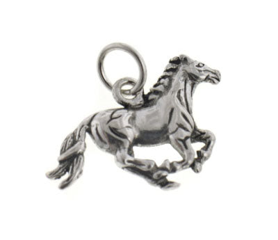 Detailed Sterling Silver Running Horse Charm or Pendant - Silver Insanity