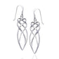 Loving Embrace Abstract Celtic Knot Sterling Silver Long Hook Earrings - Silver Insanity