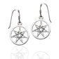 7-Point Elven Faery Star or Pentacle Sterling Silver Hook Earrings - Silver Insanity