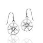 7-Point Elven Faery Star or Pentacle Sterling Silver Hook Earrings - Silver Insanity