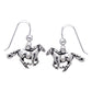 Small Running Horse Sterling Silver Dangling Hook Earrings - Silver Insanity