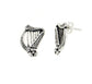 Sterling Silver Braided Irish Celtic Harp Post Earrings - Silver Insanity